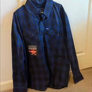 DIXXON Navy and Black Plaid Men's Shirt